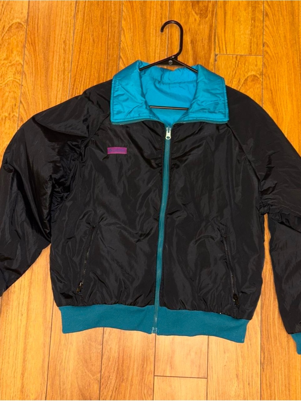 Reversible Teal and Purple 90s Columbia puffer